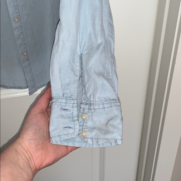 Faux jean button down - Picture 3 of 4